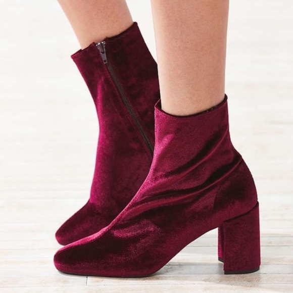 Jeffrey Campbell Shoes - [Jeffrey Campbell] Maroon Velvet Cienega Booties